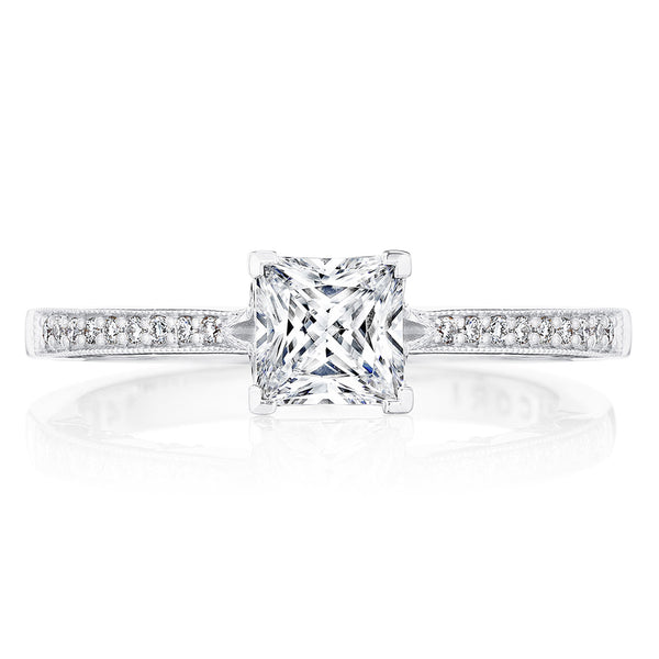 Tacori 14k White Gold Coastal Crescent Collection Classic Engagement Ring Setting 0.14CTW