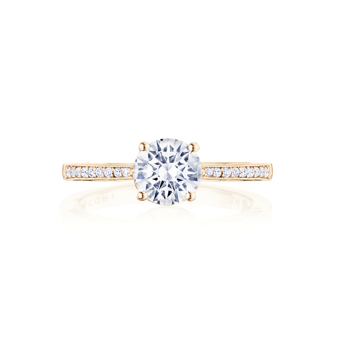 Tacori 14k Rose Gold Coastal Crescent Collection Classic Engagement Ring 0.14CTW