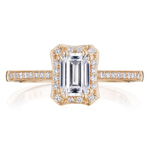 Load image into Gallery viewer, Tacori 14k Rose Gold Coastal Crescent Collection Classic Engagement Ring 0.24CTW