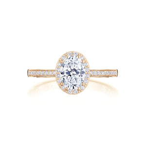 Tacori 14k Rose Gold Coastal Crescent Collection Classic Engagement Ring 0.23CTW