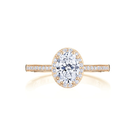 Tacori 14k Rose Gold Coastal Crescent Collection Classic Engagement Ring 0.23CTW