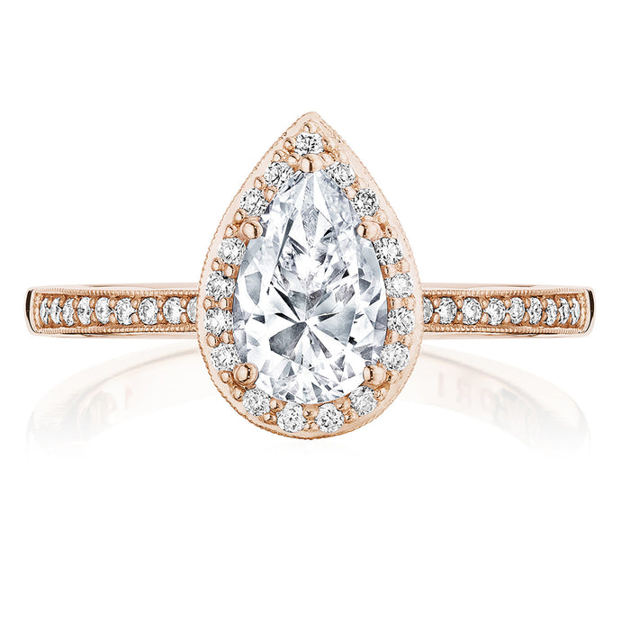 Tacori 14k Rose Gold Coastal Crescent Collection Classic Engagement Ring 0.24CTW