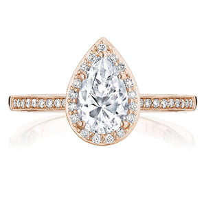 Tacori 14k Rose Gold Coastal Crescent Collection Classic Engagement Ring 0.24CTW