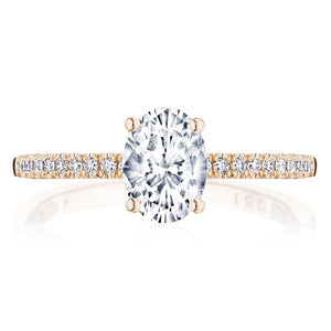 Tacori 14k Rose Gold Coastal Crescent Collection Classic Engagement Ring 0.16CTW