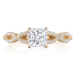 Tacori 14k Rose Gold Coastal Crescent Collection Classic Engagement Ring 0.25CTW