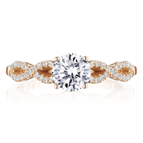 Tacori 14k Rose Gold Coastal Crescent Collection Classic Engagement Ring Setting 0.25CTW