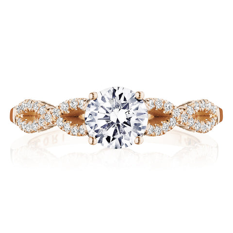 Tacori 14k Rose Gold Coastal Crescent Collection Classic Engagement Ring 0.25CTW