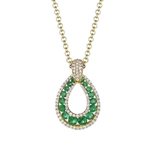 Fana Steal The Spotlight Emerald and Diamond Pendant Necklace