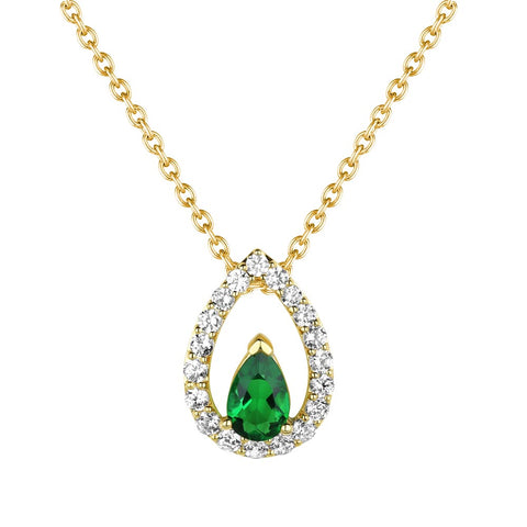 Fana Tears of Love Emerald and Diamond Pendant