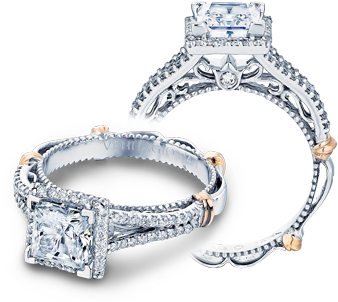 Verragio Parisian Princess Diamond Engagement Ring Setting (0.35 CTW)