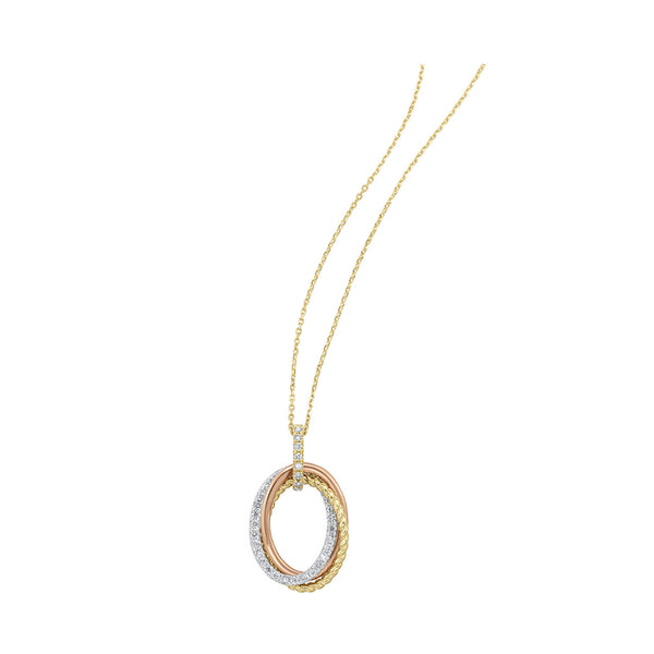 Oval Tri-Color Diamond Pendant (1/3 CTW)