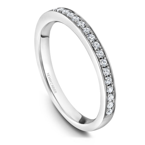 Noam Carver White Gold Milgrain Bezel Halo Engagement Ring Setting (0.20 CTW)