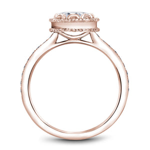 Noam Carver Rose Gold Milgrain Bezel Halo Ring Setting  (0.20 CTW)