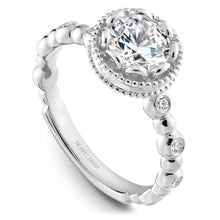 Load image into Gallery viewer, Noam Carver White Gold Milgrain Bezel Halo with Bezel Prongs (0.35 CTW)