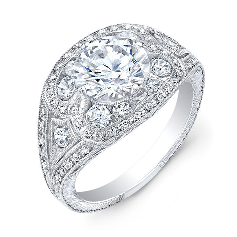 Jolie Designs Round Diamond Vintage Engagement Ring (0.62 CTW)