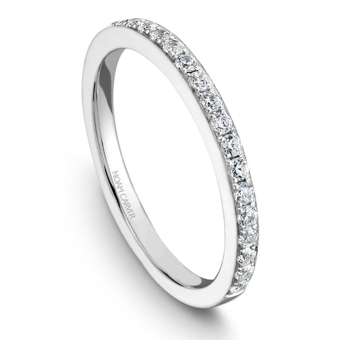 Noam Carver White Gold Diamond Engagement Ring Setting with Floral Halo (0.36 CTW)