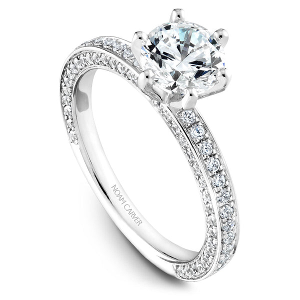 Noam Carver White Gold Vintage Diamond Engagement Ring Setting (0.64 CTW)