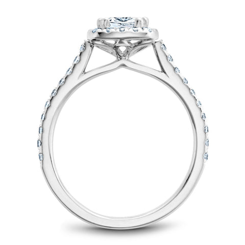 Noam Carver White Gold Cushion Diamond Engagement Ring Setting with Halo (0.38 CTW)