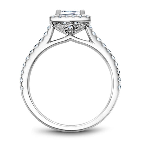 Noam Carver White Gold Princess Diamond Engagement Ring Setting with Square Halo (0.41 CTW)