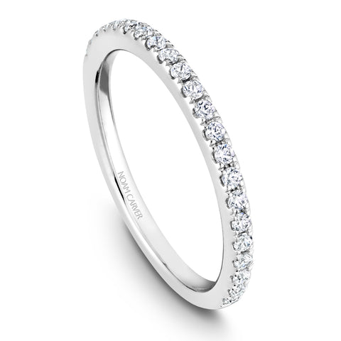 Noam Carver White Gold Princess Diamond Engagement Ring Setting with Square Halo (0.41 CTW)