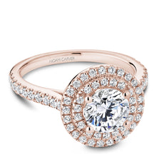 Load image into Gallery viewer, Noam Carver Rose Gold Diamond Engagement Ring with Double Halo (0.51 CTW)