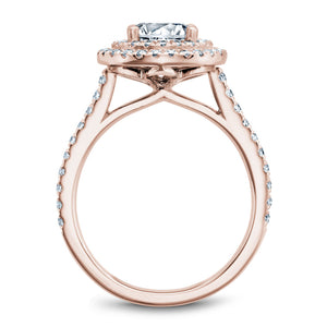 Noam Carver Rose Gold Diamond Engagement Ring with Double Halo (0.51 CTW)