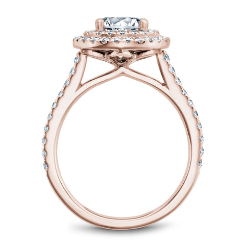 Noam Carver Rose Gold Diamond Engagement Ring Setting with Double Halo (0.51 CTW)