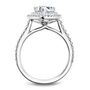 Noam Carver White Gold Pear Diamond Engagement Ring with Double Halo (0.54 CTW)