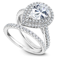 Load image into Gallery viewer, Noam Carver White Gold Pear Diamond Engagement Ring with Double Halo (0.54 CTW)