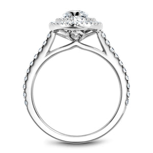 Noam Carver White Gold Marquise Diamond Engagement Ring Setting with Double Halo (0.62 CTW)