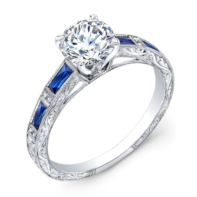 Jolie Designs Round Diamond Vintage Engagement Ring (0.48 CTW)