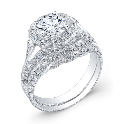 Jolie Designs Round Diamond Halo Engagement Ring (0.30 CTW)