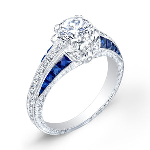 Jolie Designs Round Diamond Vintage Engagement Ring (0.87 CTW)