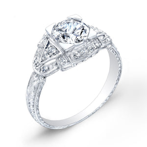 Jolie Designs Round Diamond Vintage Engagement Ring (0.15 CTW)