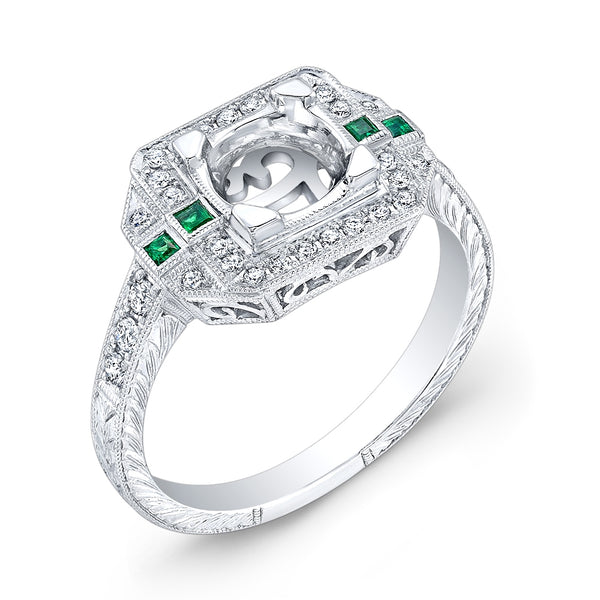 Jolie Designs Round Diamond Vintage Engagement Ring (0.36 CTW)