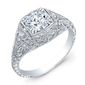 Jolie Designs Round Diamond Vintage Engagement Ring (0.07 CTW)