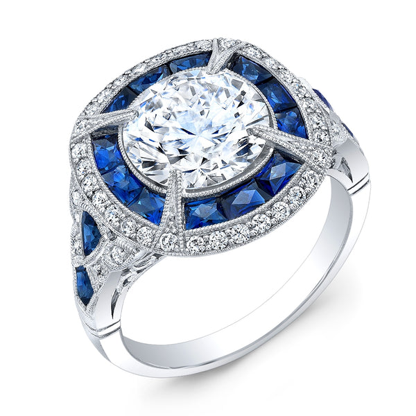 Jolie Designs Round Diamond Vintage Engagement Ring (1.03 CTW)