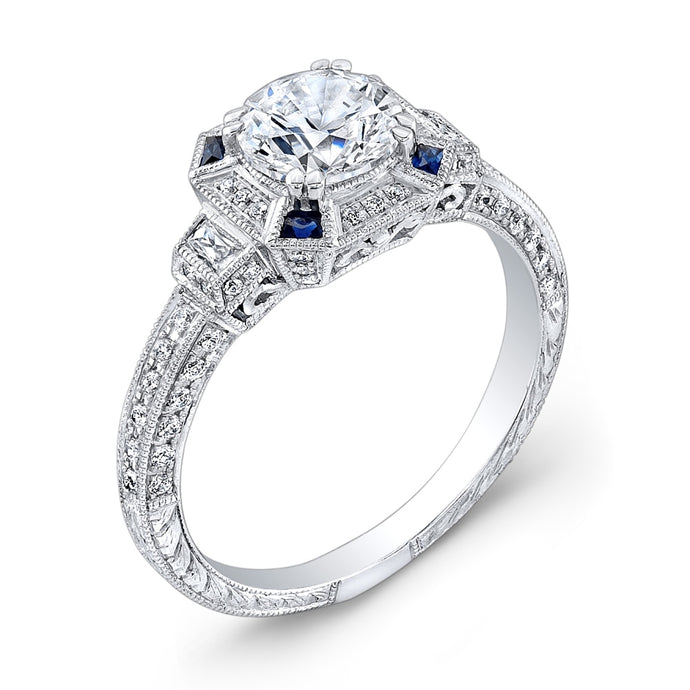 Jolie Designs Round Diamond Vintage Engagement Ring (0.47 CTW)