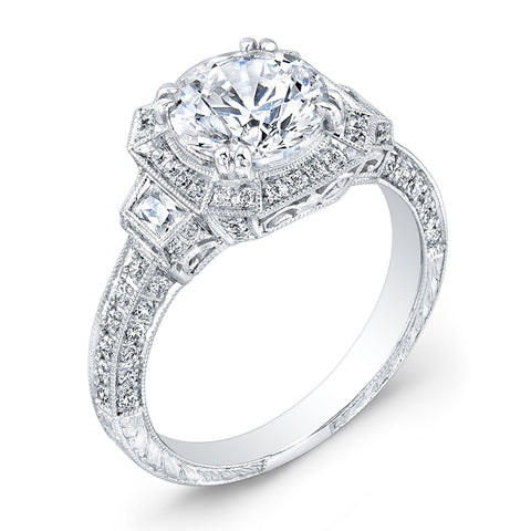 Jolie Designs Round Diamond Halo Engagement Ring (0.51 CTW)