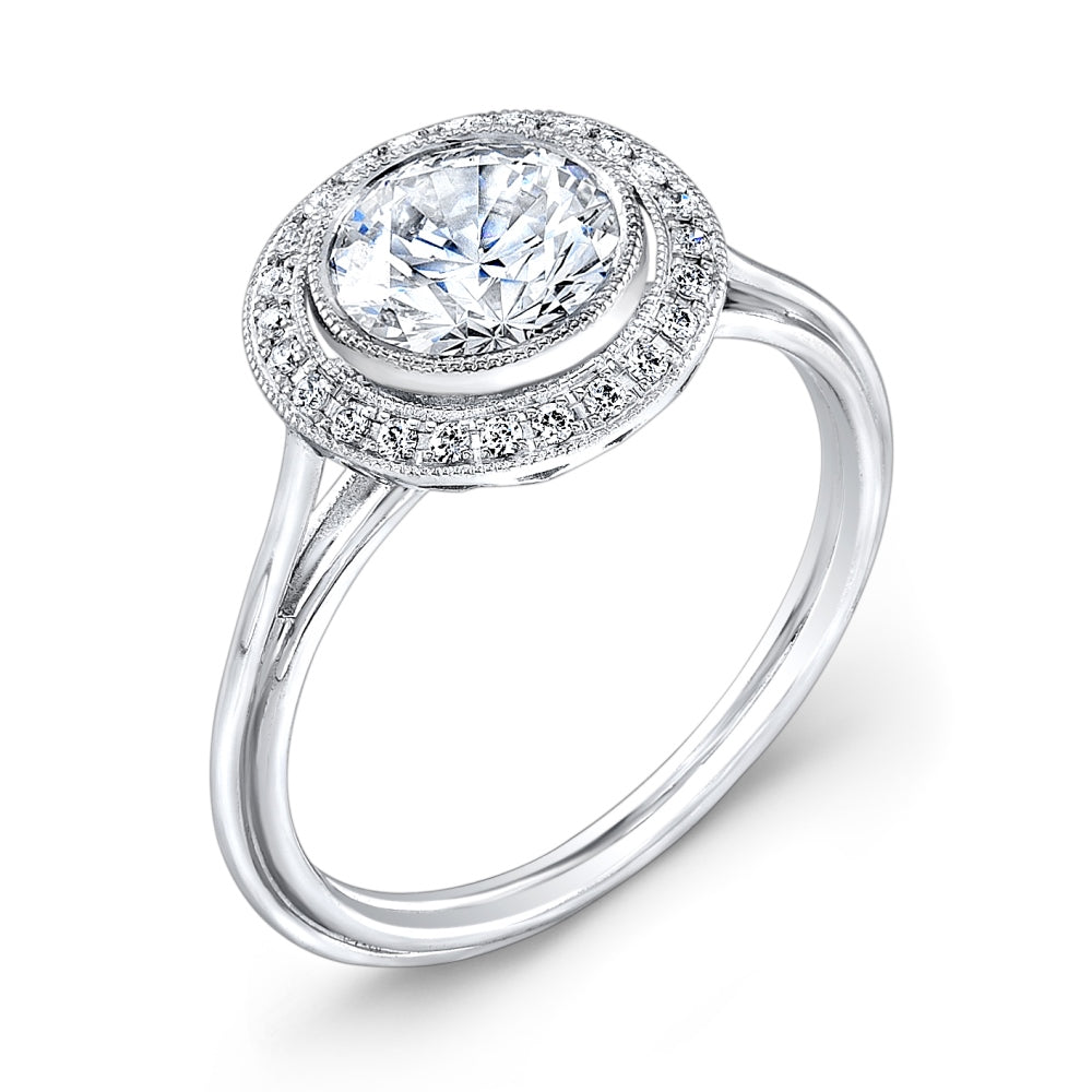 Jolie Designs Round Diamond Vintage Engagement Ring (0.10 CTW)