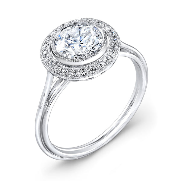 Jolie Designs Round Diamond Vintage Engagement Ring (0.10 CTW)