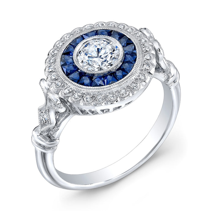 Jolie Designs Round Diamond Vintage Engagement Ring (0.72 CTW)