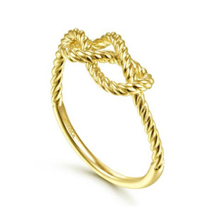 14K Yellow Gold Twisted Rope Pretzel Ring