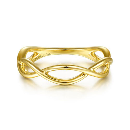 Gabriel & Co. 14K Yellow Gold Plain Twisted Stackable Ring