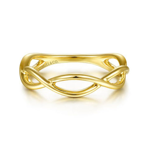 Gabriel & Co. 14K Yellow Gold Plain Twisted Stackable Ring