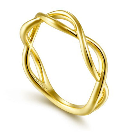 Gabriel & Co. 14K Yellow Gold Plain Twisted Stackable Ring