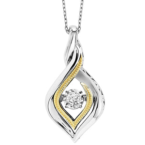 Gold & Silver Diamond ROL Pendant (0.10 CTW)