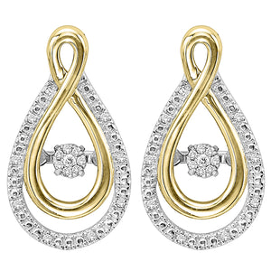 Yellow Gold & Silver Diamond Rhythm Of Love Earrings