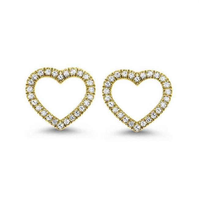 Beautiful 14 k Yellow shops Gold Heart Earrings With 2 Small Diamonds. 2.0 g.m.